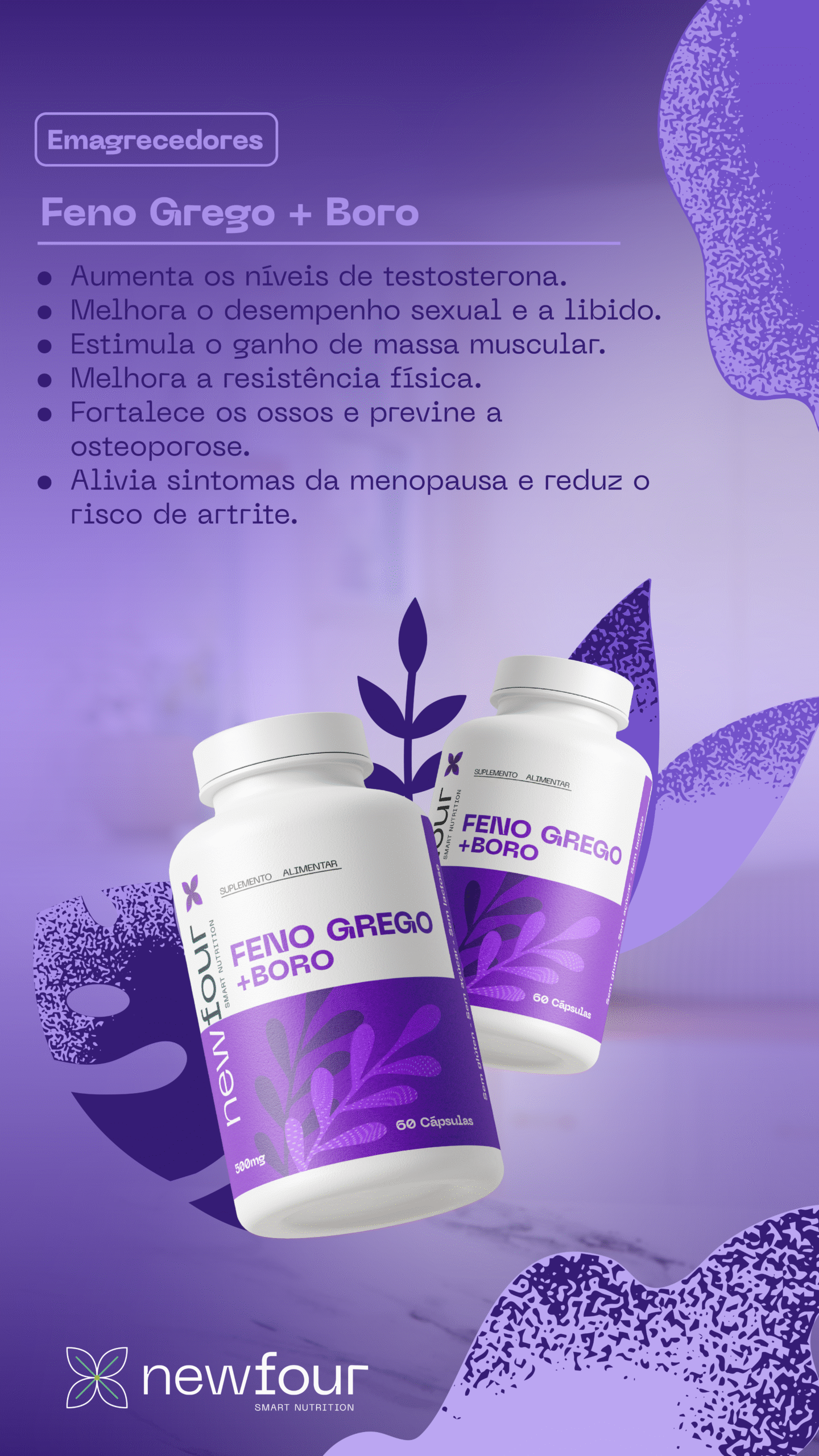 Feno Grego + Boro – Saúde Muscular e Hormonal em Uma Cápsula
