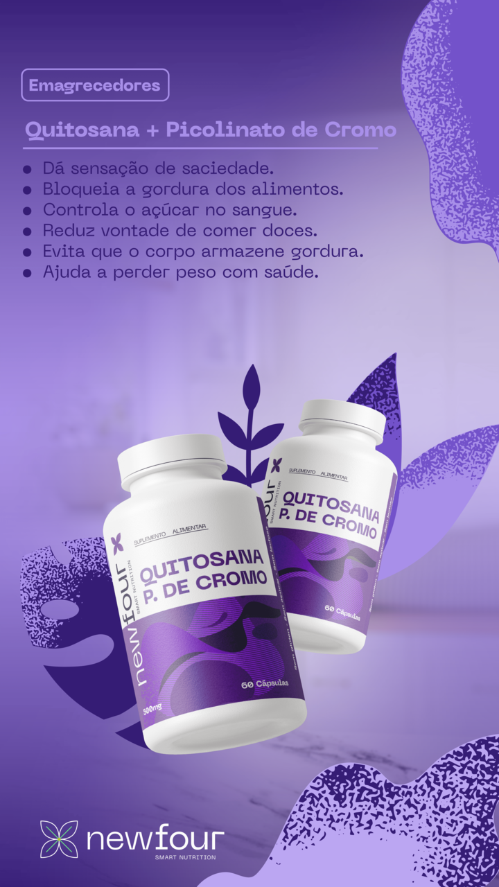 Quitosana + Cromo – Bloqueia Gordura e Controla a Fome